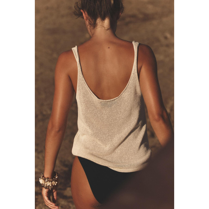 ТРИКОТАЖНЫЙ ТОП ИЗ СМЕСОВОГО ЛЬНА