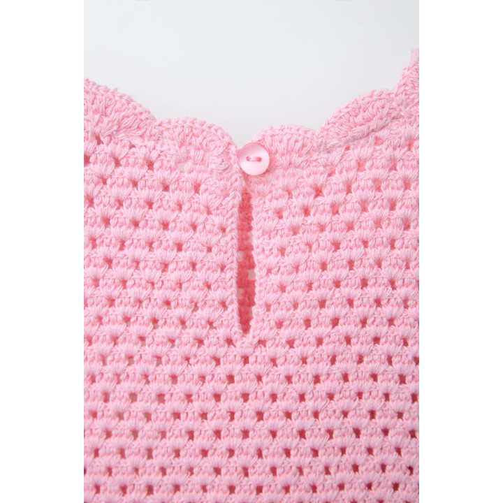 ТРИКОТАЖНОЕ ПЛАТЬЕ ИЗ КРУЖЕВА КРОШЕ С НАШИВКАМИ «КЛУБНИКА»